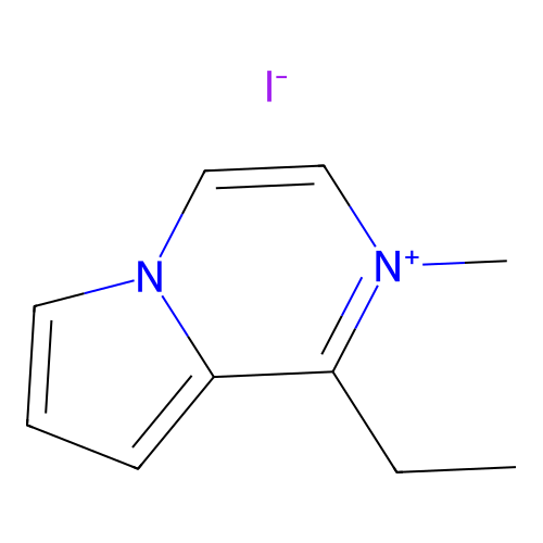 1-Ethyl-2-methylpyrrolo[1,2-A]pyrazin-2-ium iodide structure