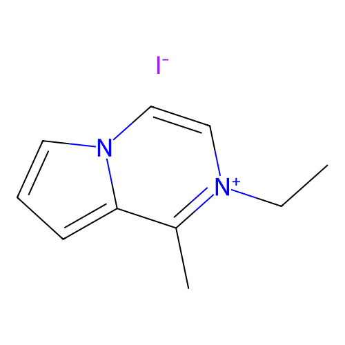 2-Ethyl-1-methylpyrrolo[1,2-A]pyrazin-2-ium iodide structure
