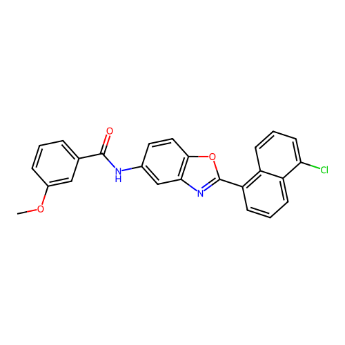 N-[2-(5-chloronaphthalen-1-yl)-1,3-benzoxazol-5-yl]-3-methoxybenzamide structure