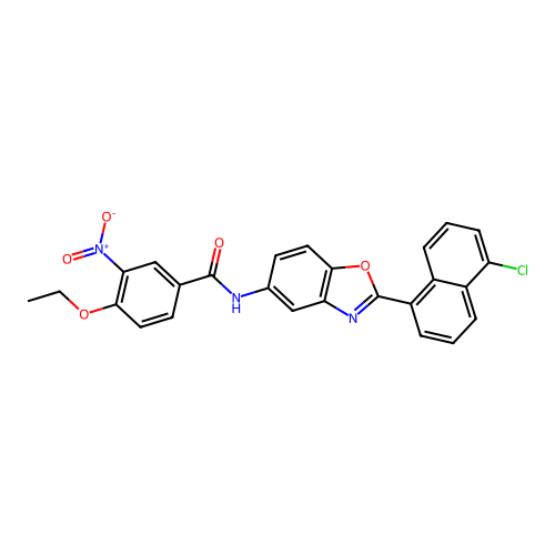 N-[2-(5-chloronaphthalen-1-yl)-1,3-benzoxazol-5-yl]-4-ethoxy-3-nitrobenzamide structure