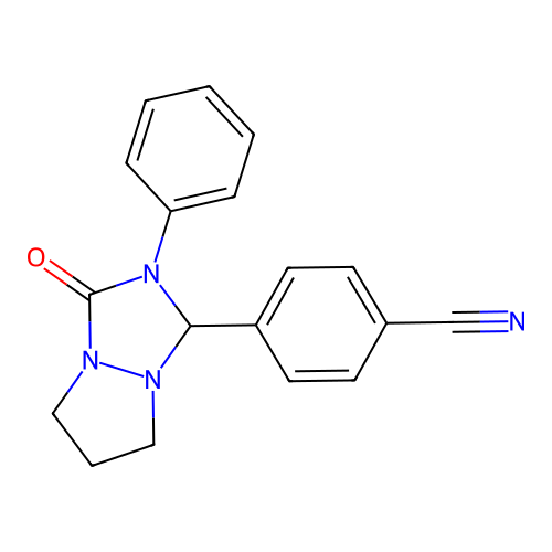 4-(3-oxo-2-phenyl-1,5,6,7-tetrahydropyrazolo[1,2-a][1,2,4]triazol-1-yl)benzonitrile structure