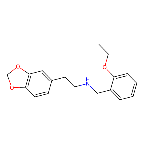 [2-(2H-1,3-benzodioxol-5-yl)ethyl][(2-ethoxyphenyl)methyl]amine structure