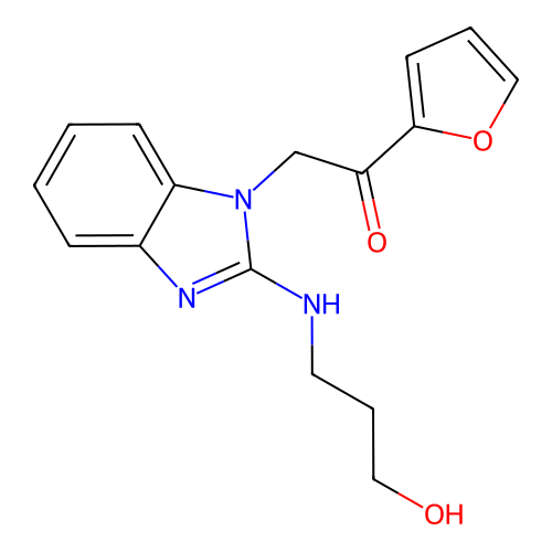 1-Furan-2-yl-2-[2-(3-hydroxy-propylamino)-benzoimidazol-1-yl]-ethanone structure