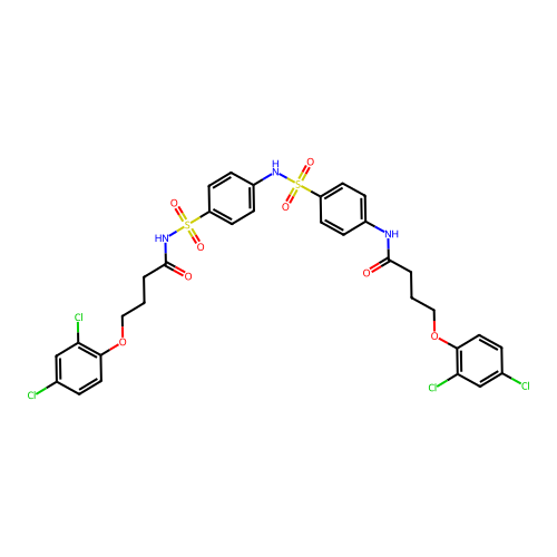4-(2,4-dichlorophenoxy)-N-[(4-{[(4-{[4-(2,4-dichlorophenoxy)butanoyl]amino}phenyl)sulfonyl]amino}phenyl)sulfonyl]butanamide structure