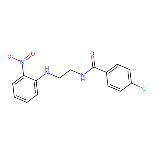 4-chloro-N-{2-[(2-nitrophenyl)amino]ethyl}benzamide structure