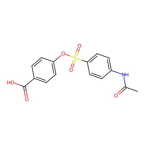 4-(4-Acetamidophenyl)sulfonyloxybenzoic acid structure
