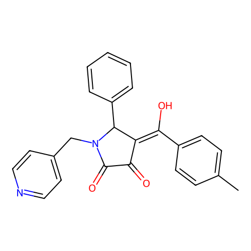 3-hydroxy-4-(4-methylbenzoyl)-5-phenyl-1-(pyridin-4-ylmethyl)-1H-pyrrol-2(5H)-one structure