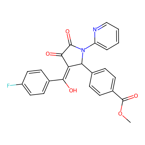 methyl 4-[3-(4-fluorobenzoyl)-4-hydroxy-5-oxo-1-(pyridin-2-yl)-2,5-dihydro-1H-pyrrol-2-yl]benzoate structure