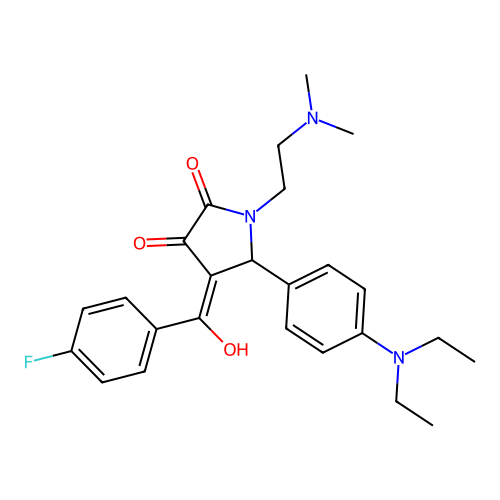 5-(4-(diethylamino)phenyl)-1-(2-(dimethylamino)ethyl)-4-(4-fluorobenzoyl)-3-hydroxy-1H-pyrrol-2(5H)-one structure