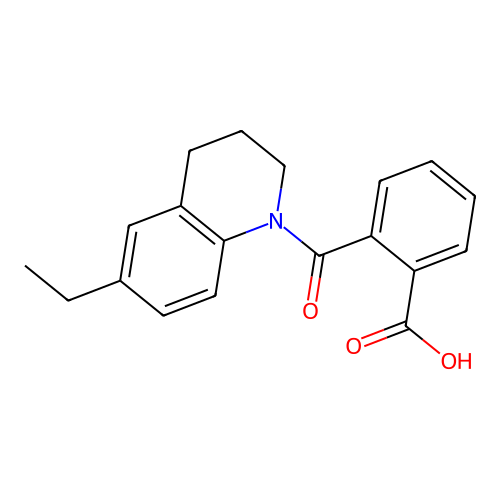 2-[(6-Ethyl-1,2,3,4-tetrahydroquinolyl)carbonyl]benzoic acid structure