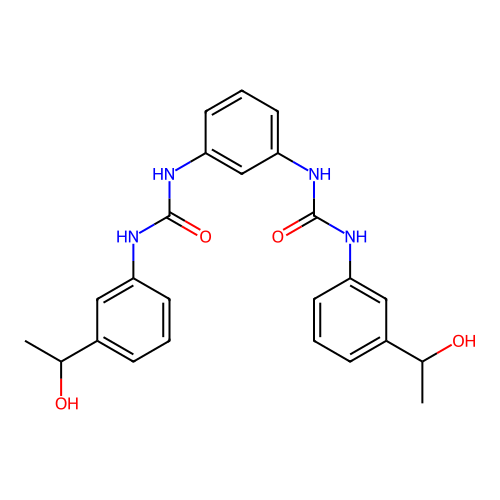 1,1'-Benzene-1,3-diylbis{3-[3-(1-hydroxyethyl)phenyl]urea} structure