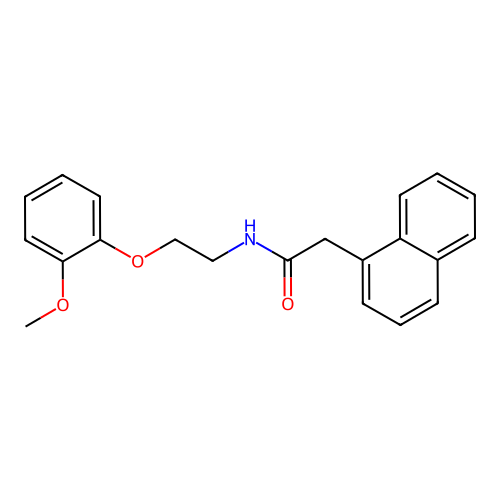 N-[2-(2-methoxyphenoxy)ethyl]-2-naphthylacetamide structure