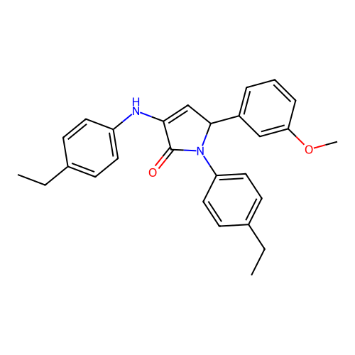 1-(4-ethylphenyl)-3-[(4-ethylphenyl)amino]-5-(3-methoxyphenyl)-1,5-dihydro-2H-pyrrol-2-one structure