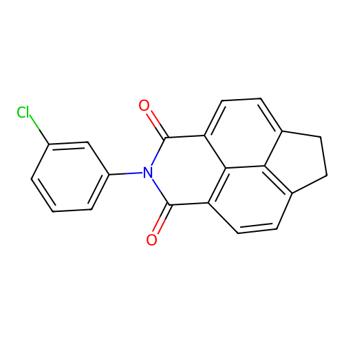 2-(3-chlorophenyl)-6,7-dihydro-1H-indeno[6,7,1-def]isoquinoline-1,3(2H)-dione structure
