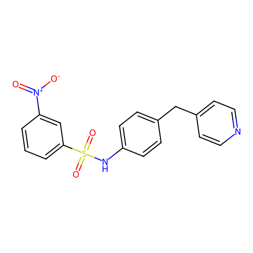 3-nitro-N-[4-(pyridin-4-ylmethyl)phenyl]benzenesulfonamide structure