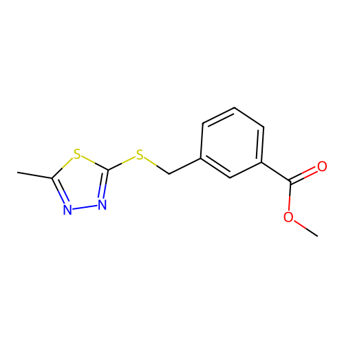 Methyl 3-{[(5-methyl-1,3,4-thiadiazol-2-yl)sulfanyl]methyl}benzoate structure