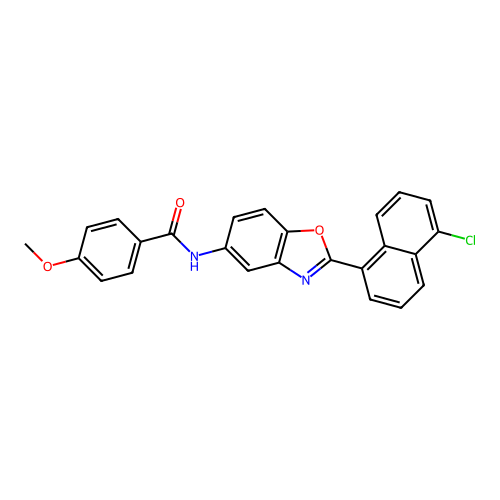 N-[2-(5-chloronaphthalen-1-yl)-1,3-benzoxazol-5-yl]-4-methoxybenzamide structure