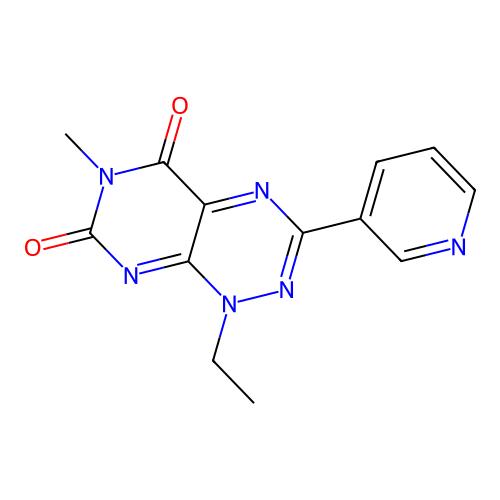 1-ethyl-6-methyl-3-(pyridin-3-yl)pyrimido[5,4-e][1,2,4]triazine-5,7(1H,6H)-dione structure