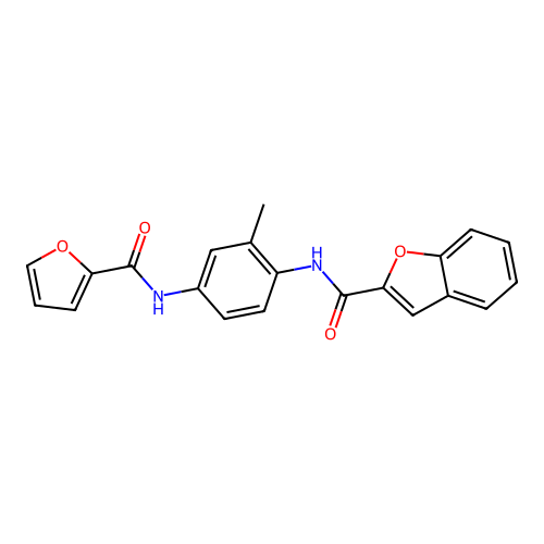 N-{4-[(furan-2-ylcarbonyl)amino]-2-methylphenyl}-1-benzofuran-2-carboxamide structure