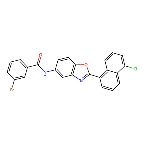 3-bromo-N-[2-(5-chloronaphthalen-1-yl)-1,3-benzoxazol-5-yl]benzamide structure