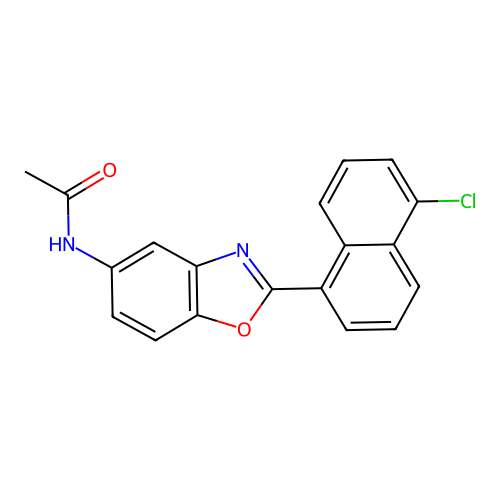 N-[2-(5-chloronaphthalen-1-yl)-1,3-benzoxazol-5-yl]acetamide structure