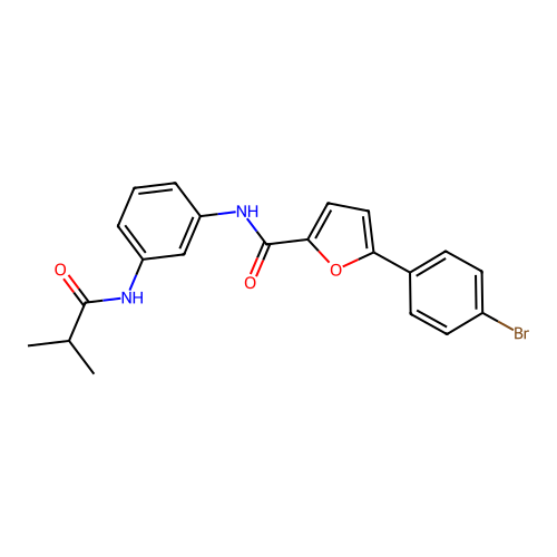 5-(4-bromophenyl)-N-{3-[(2-methylpropanoyl)amino]phenyl}furan-2-carboxamide structure