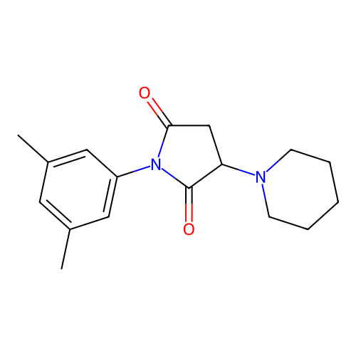 1-(3,5-Dimethylphenyl)-3-(1-piperidinyl)-2,5-pyrrolidinedione structure