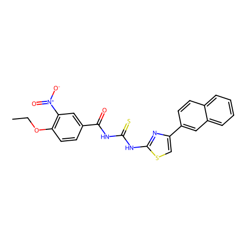 4-ethoxy-N-{[4-(naphthalen-2-yl)-1,3-thiazol-2-yl]carbamothioyl}-3-nitrobenzamide structure