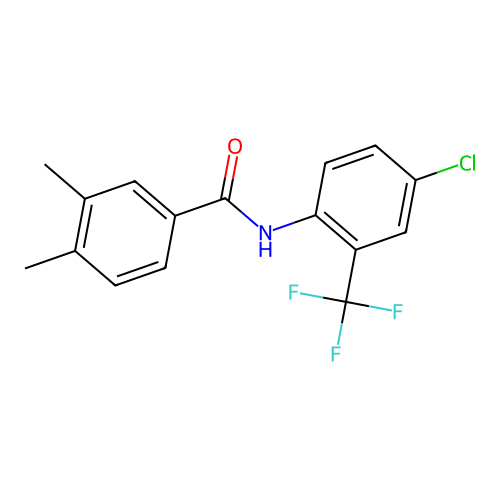 N-[4-chloro-2-(trifluoromethyl)phenyl]-3,4-dimethylbenzamide structure