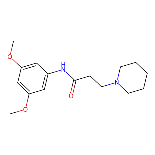 N-(3,5-dimethoxyphenyl)-3-(piperidin-1-yl)propanamide structure