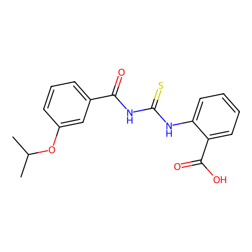 2-[(3-Propan-2-yloxybenzoyl)carbamothioylamino]benzoic acid structure