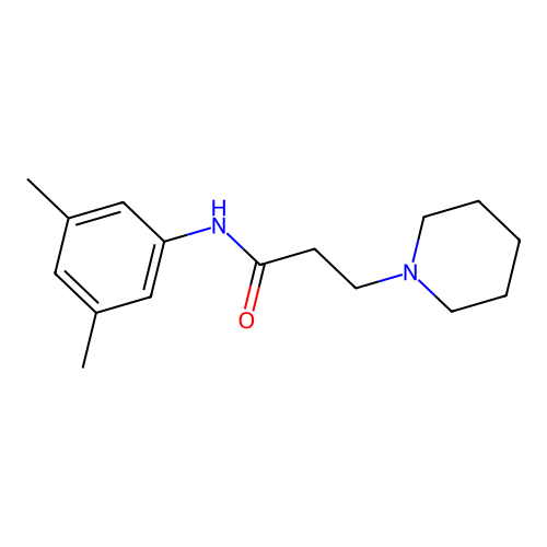 N-(3,5-dimethylphenyl)-3-piperidin-1-ylpropanamide structure