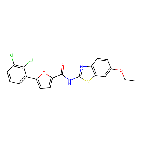 5-(2,3-dichlorophenyl)-N-(6-ethoxy-1,3-benzothiazol-2-yl)furan-2-carboxamide structure