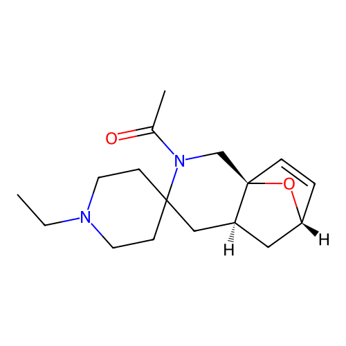 1-((4aR,6S,8aR)-1'-ethyl-4,4a,5,6-tetrahydrospiro[6,8a-epoxyisoquinoline-3,4'-piperidin]-2(1H)-yl)ethanone structure
