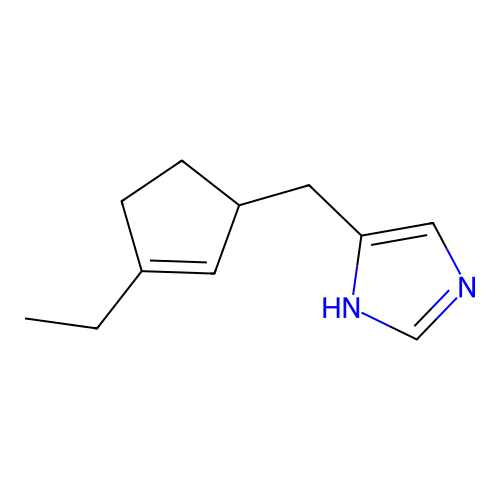 5-[(3-ethylcyclopent-2-en-1-yl)methyl]-1H-imidazole structure
