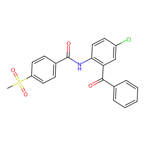 N-(2-benzoyl-4-chlorophenyl)-4-methylsulfonylbenzamide structure