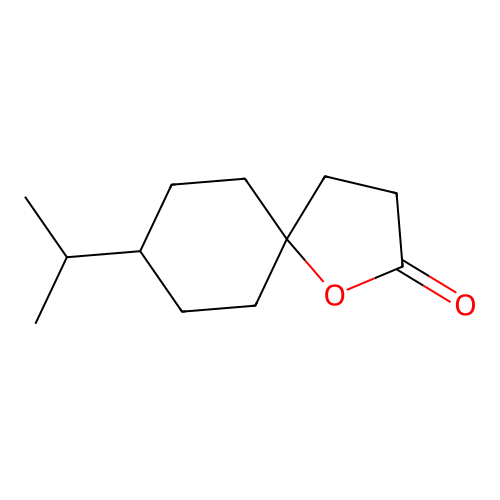 1-Oxaspiro(4.5)decan-2-one, 8-(1-methylethyl)-, trans- structure