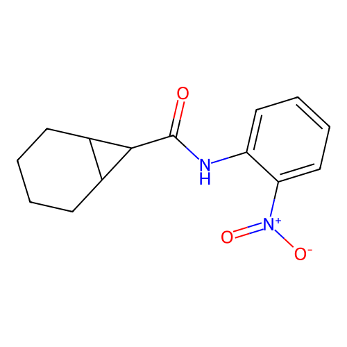 N-(2-nitrophenyl)bicyclo[4.1.0]heptane-7-carboxamide structure