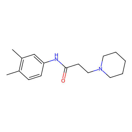 N-(3,4-dimethylphenyl)-3-(piperidin-1-yl)propanamide structure