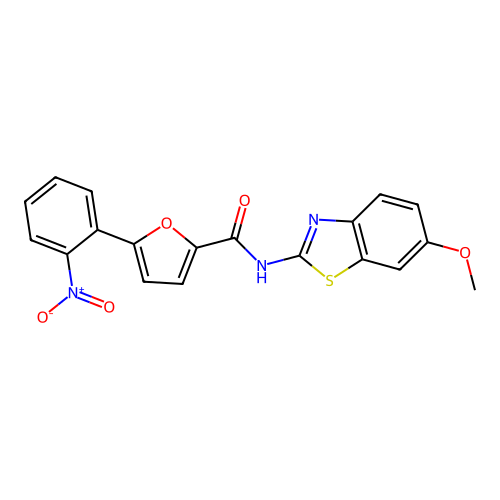 N-(6-methoxy-1,3-benzothiazol-2-yl)-5-(2-nitrophenyl)furan-2-carboxamide structure