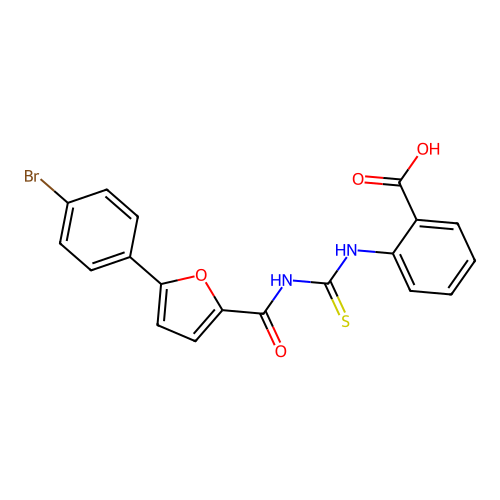 2-[({[5-(4-Bromophenyl)furan-2-yl]carbonyl}carbamothioyl)amino]benzoic acid structure