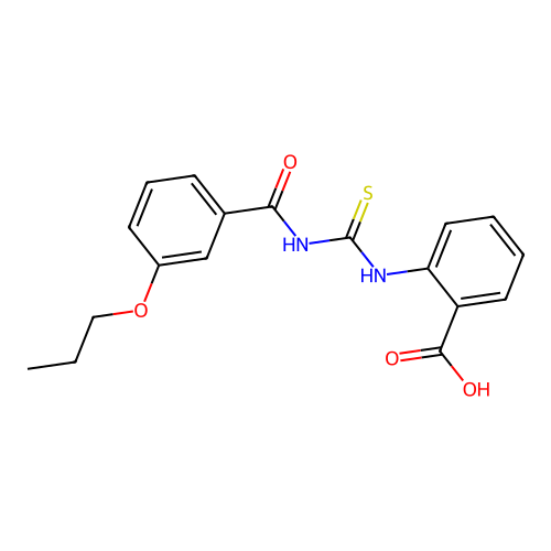2-[(3-Propoxybenzoyl)carbamothioylamino]benzoic acid structure