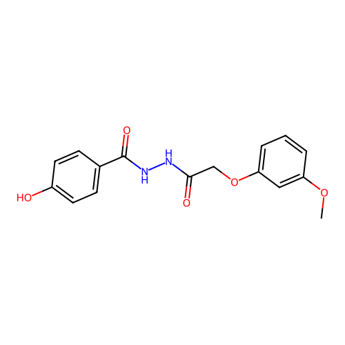 4-hydroxy-N'-[(3-methoxyphenoxy)acetyl]benzohydrazide structure