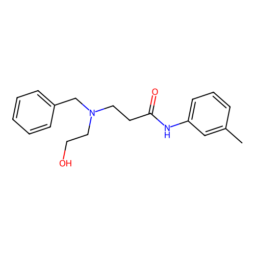 3-[benzyl(2-hydroxyethyl)amino]-N-(3-methylphenyl)propanamide structure