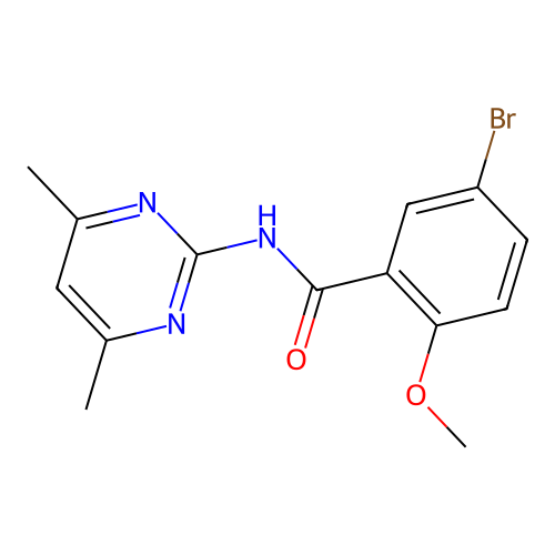 5-bromo-N-(4,6-dimethylpyrimidin-2-yl)-2-methoxybenzamide structure