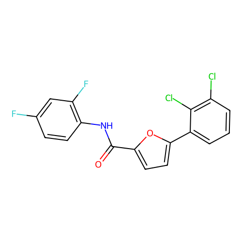 5-(2,3-dichlorophenyl)-N-(2,4-difluorophenyl)furan-2-carboxamide structure