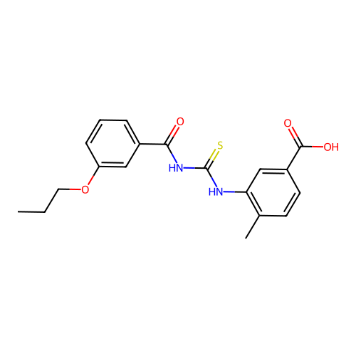 4-Methyl-3-[(3-propoxybenzoyl)carbamothioylamino]benzoic acid structure