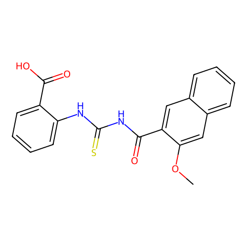 2-[(3-Methoxynaphthalene-2-carbonyl)carbamothioylamino]benzoic acid structure