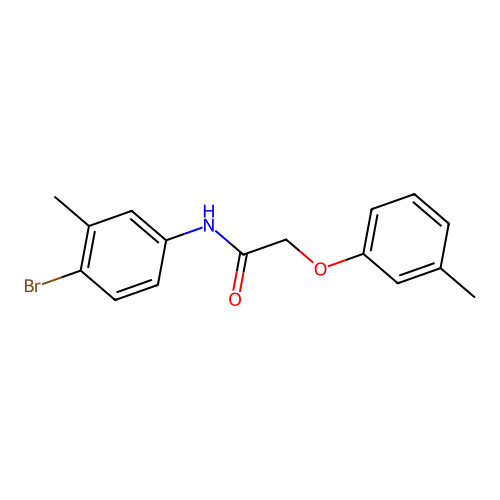 N-(4-bromo-3-methylphenyl)-2-(3-methylphenoxy)acetamide structure