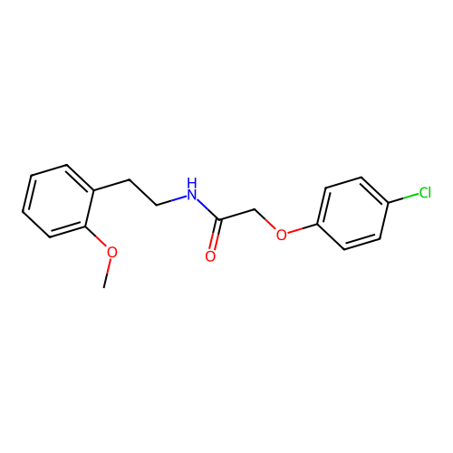 2-(4-chlorophenoxy)-N-[2-(2-methoxyphenyl)ethyl]acetamide structure